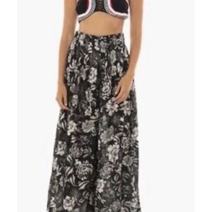 NWT Agua Bendita Black & White Floral  Pants Women's Large